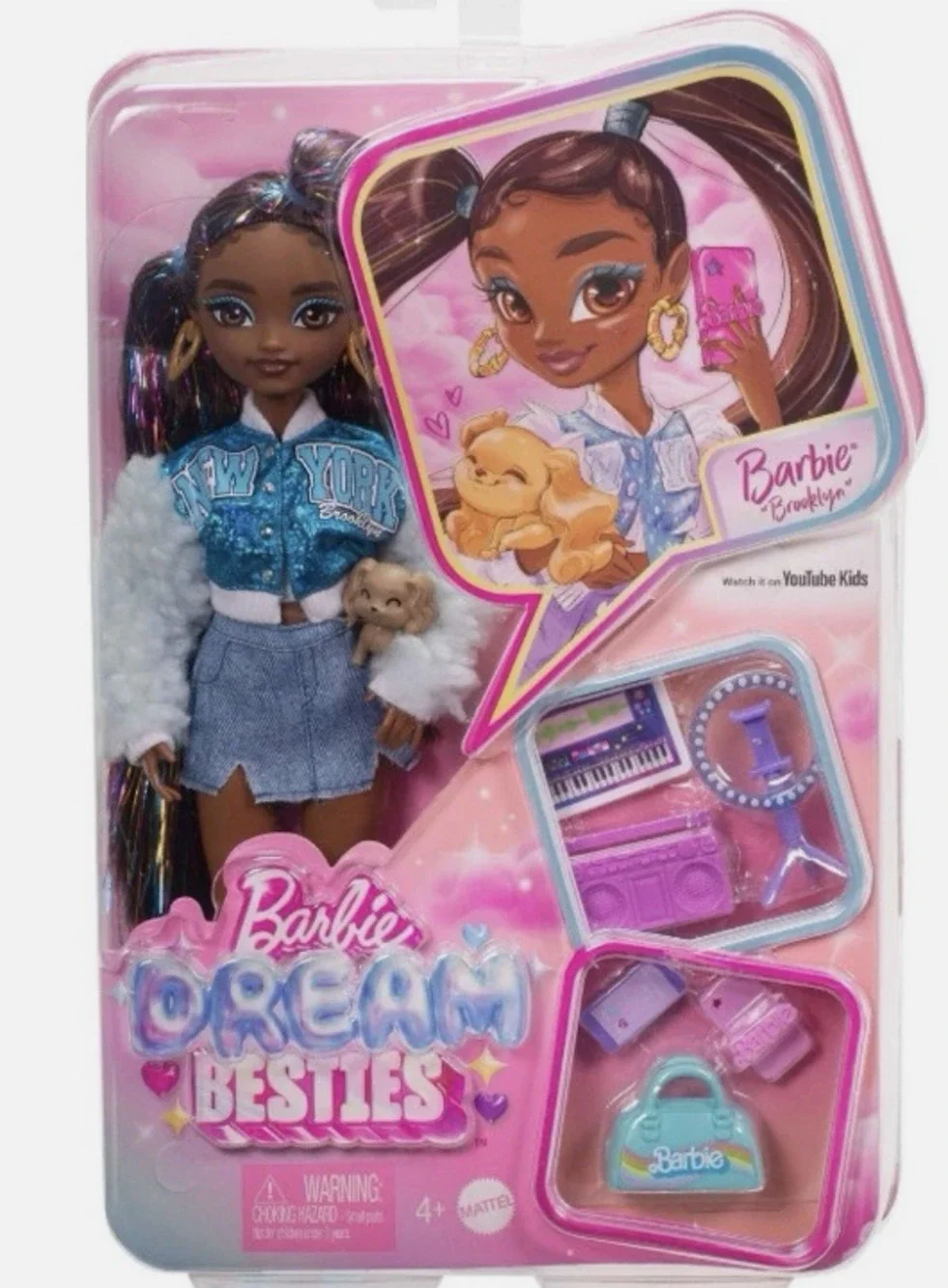 Barbie Dream Besties Barbie “Brooklyn” Fashion Doll Video Themed Accessories NWT